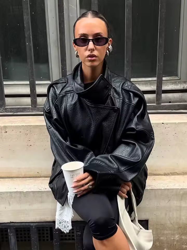 SOKYND Emma Asymmetric Button Pocket Jacket Coats & JacketsBlackS