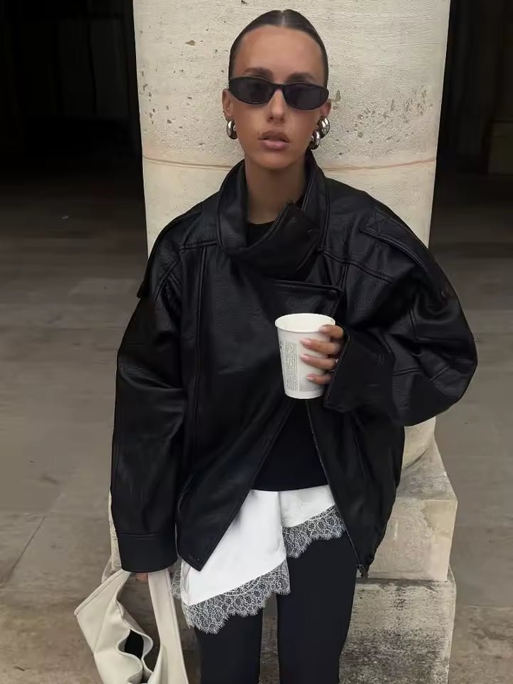 SOKYND Emma Asymmetric Button Pocket Jacket Coats & JacketsBlackS