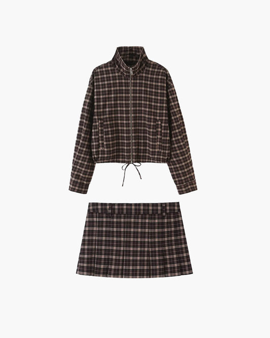 Ensemble veste & jupe à carreaux Eva
