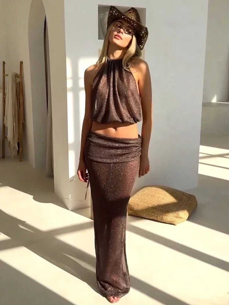 SOKYND Eva Lace-Up Knit Two-Piece Set Matching SetsSOKYND-616215-BRO-S-19191BrownS