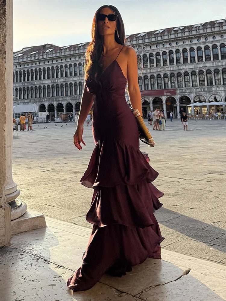 SOKYND Eve Ruffled Sling Evening Dress DressSOKYND-788759-PUR-L-37559PurpleL