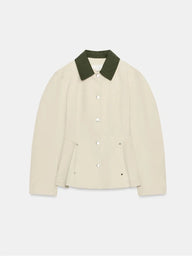 Veste peplum Fiona à col contrasté
