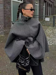 Veste cape ceinturée Gina