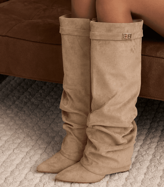 Gloria Bottes Montantes Souples en Suède Synthétique