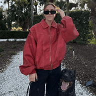 Hanna Veste moto en cuir synthétique