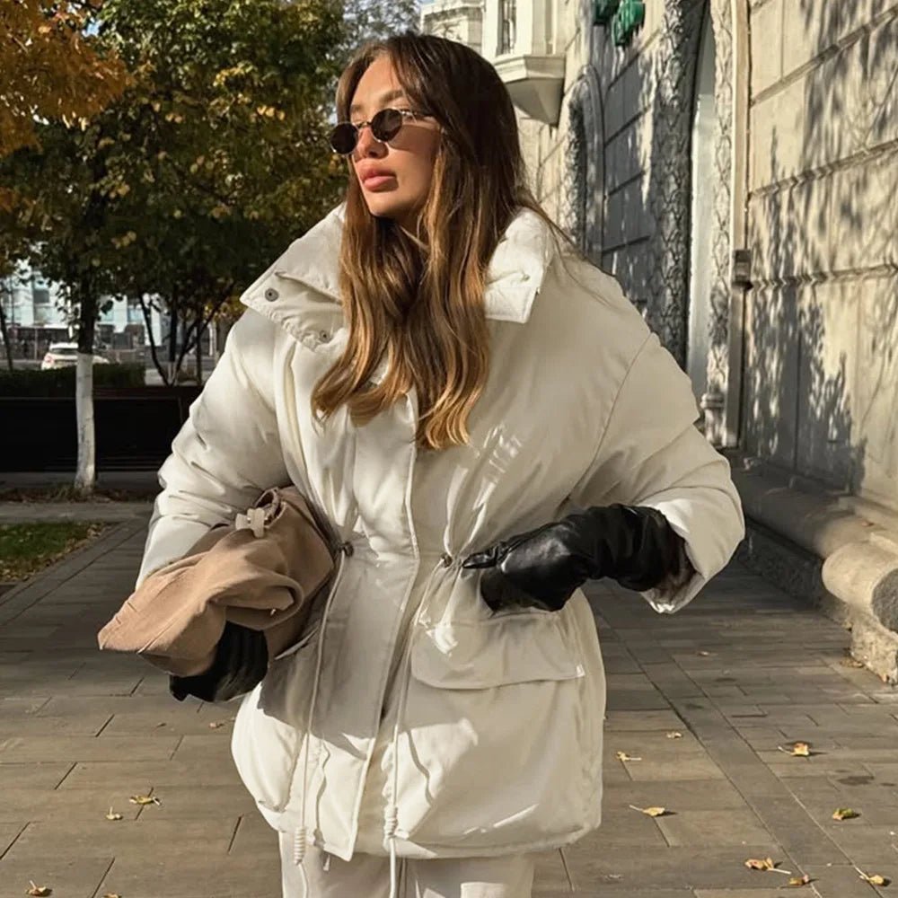 SOKYND Hanna Stand Collar Padded Puffer Coat CoatSOKYND-983063-BEI-S-89207BeigeS