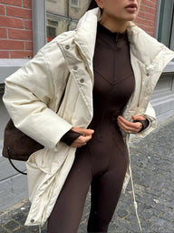 Hanna Manteau Duvet Matelassé Col Montant
