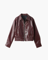 Veste en simili cuir à revers Hannah