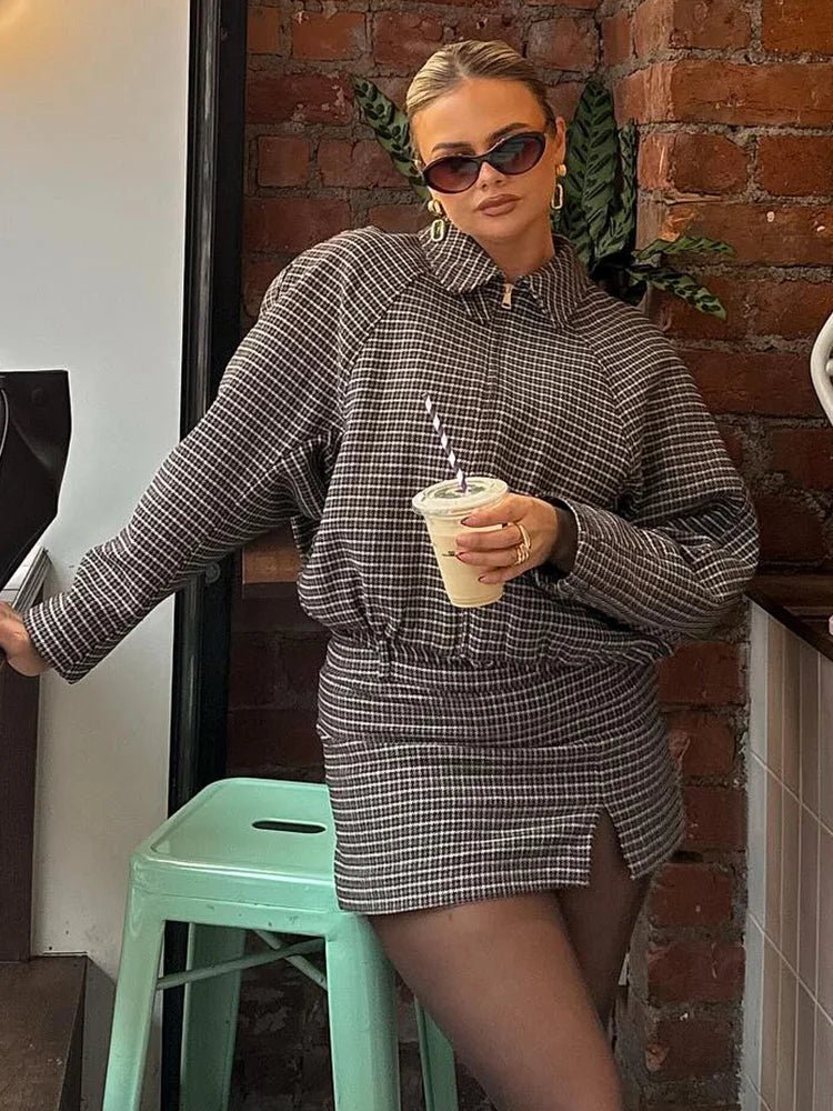 SOKYND Hannah Houndstooth Zip Jacket Matching SetsSOKYND-474583-SUI-XS-99351Suit - Jacket + SkirtXS