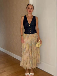 Hannah Tiered Boho Maxi Skirt
