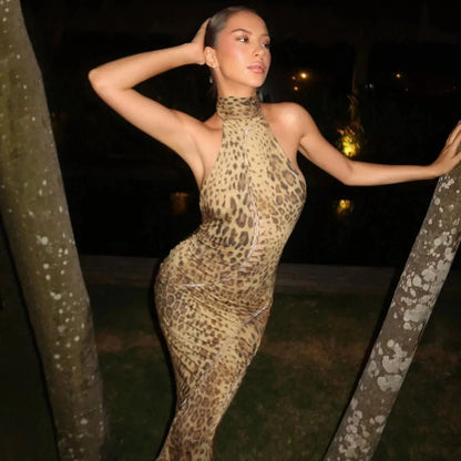 SOKYND Helena Leopard Halter Neck Maxi Dress DressesSOKYND-620759-DEF-XS-59511XS