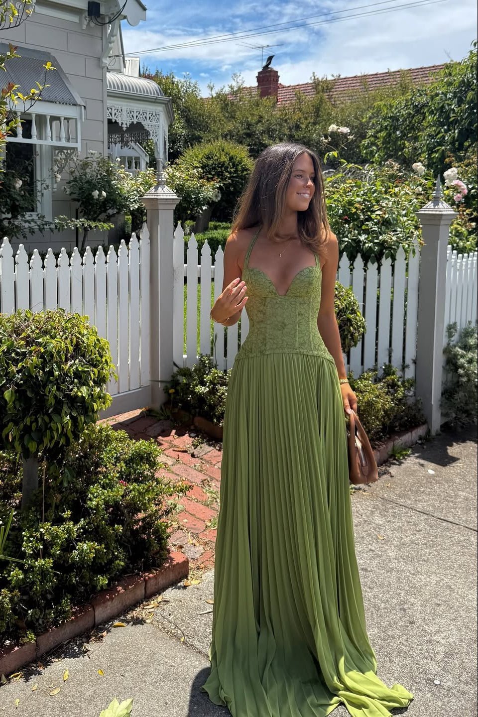 SOKYND Indra Pleated Corset Maxi Dress DressS