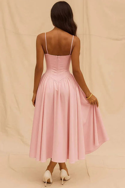 SOKYND Iolanthe Midi Wedding Guest Dress DressPinkM
