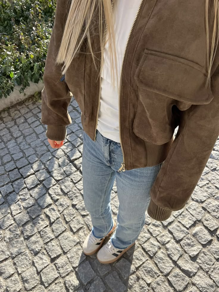 Bomber Kelly en simil-suède