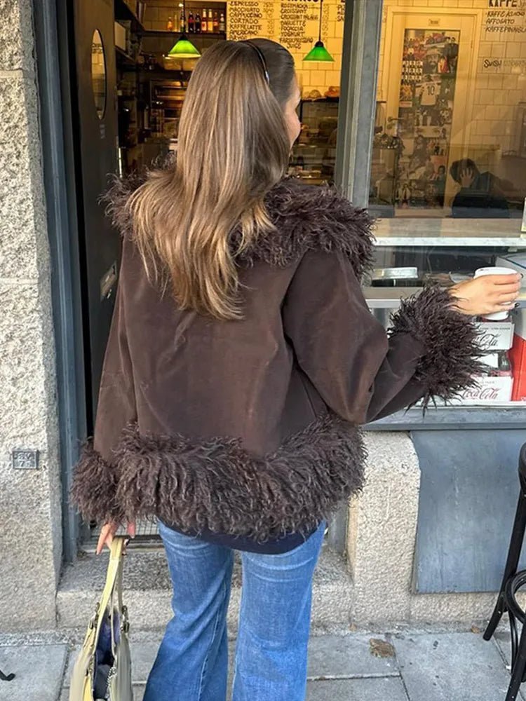 SOKYND Jedda Plush Faux Fur Coat Coats & JacketsTK1767625273826700536BrownS