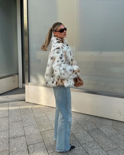 SOKYND Josephine Leopard Faux Fur Coat Coats & Jacketshu1767625273836626982White LeopardXS