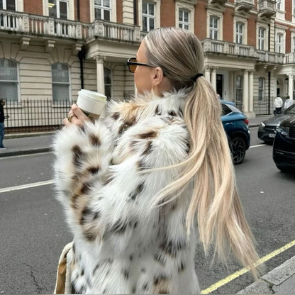 SOKYND Josephine Leopard Faux Fur Coat Coats & Jacketshu1767625273836626982White LeopardXS