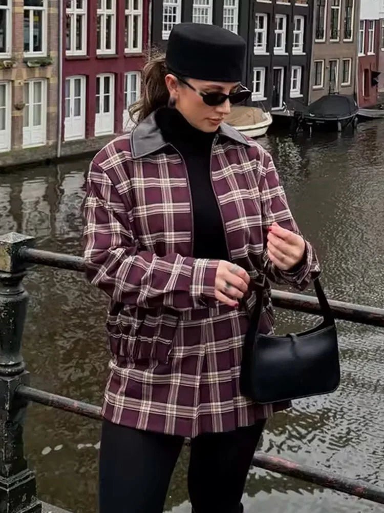 SOKYND Julia Check Bomber & Skort Set Matching SetsSOKYND-326551-JAC-M-97047Jacket OnlyM