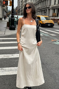 Robe longue ample Julia en lin et coton