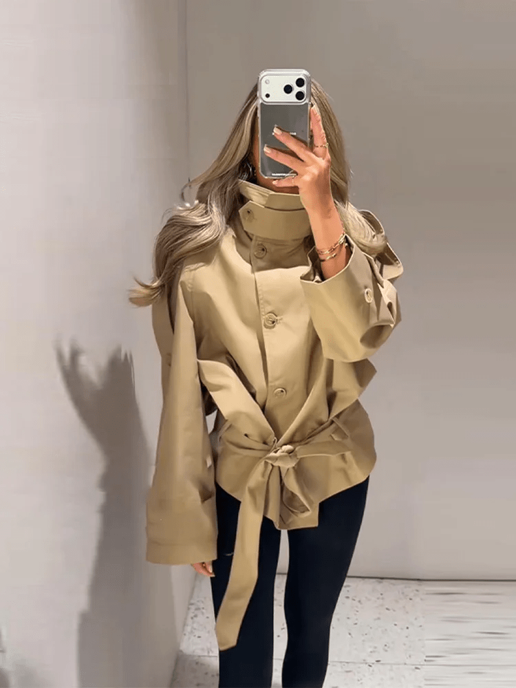 SOKYND Katie High Neck Cropped Utility Trench JacketSOKYND-275415-M-OS-56087M
