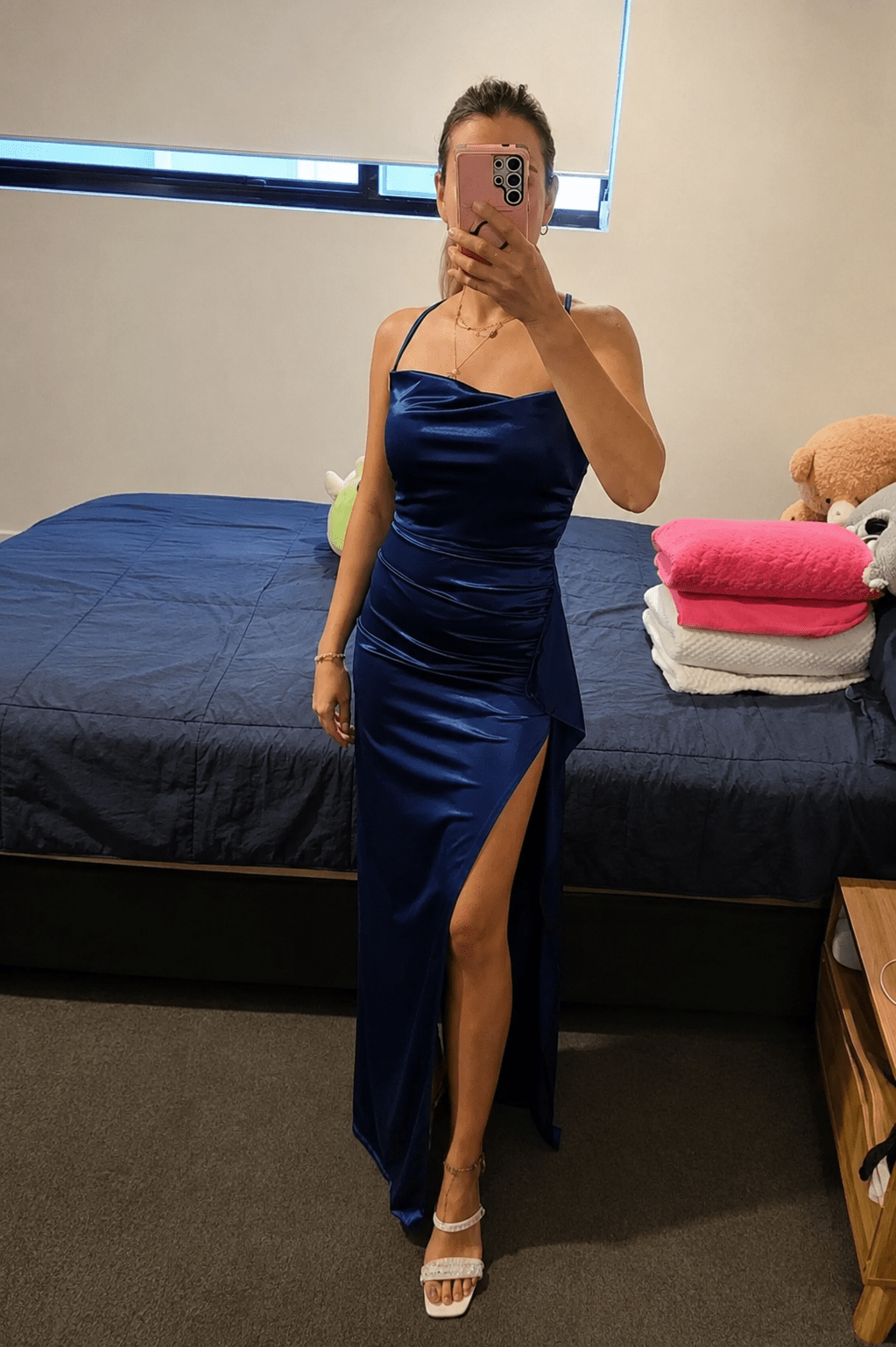 SOKYND Kelly Satin Open-Back Maxi Dress DressSOKYND-711063-NAV-S-45879Navy BlueS