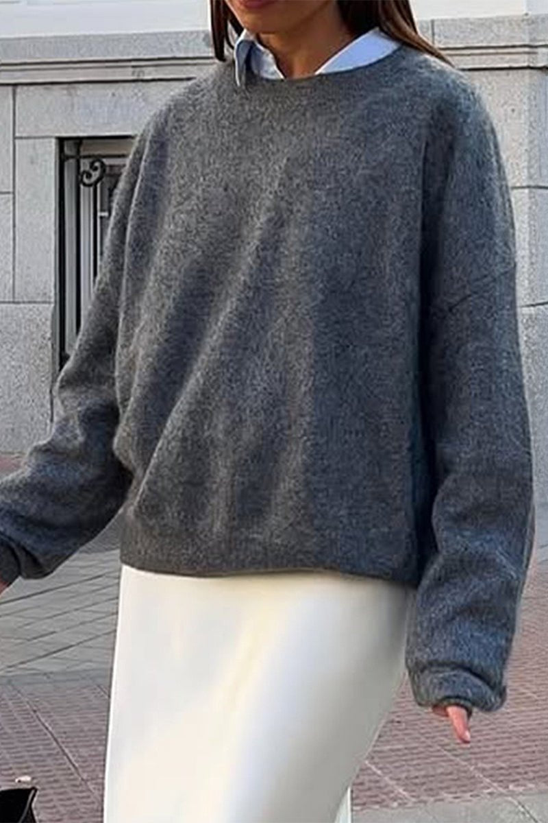 SOKYND Lara Ribbed Knit Sweater SweaterSOKYND-480535-S-GREY-96663GreyOne Size