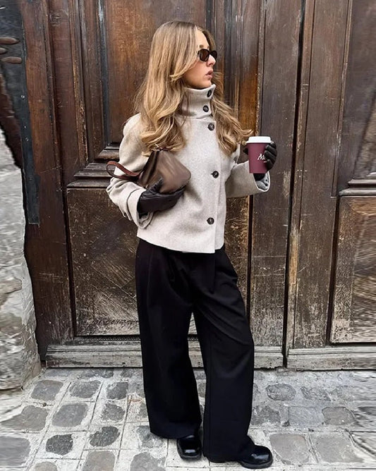 Veste Lara à col montant avec poches