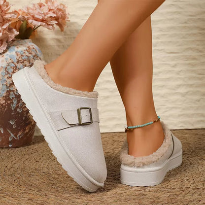 SOKYND Layla Faux Fur Lined Suede Clogs ShoesSOKYND-979991-BEI-38-01463White38