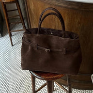 Sac cabas Leah en suédine givrée