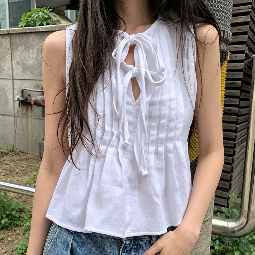 SOKYND Liesel Ruffle Hem Tie-Front Top TopsSOKYND-680983-WHI-XS-90999WhiteXS