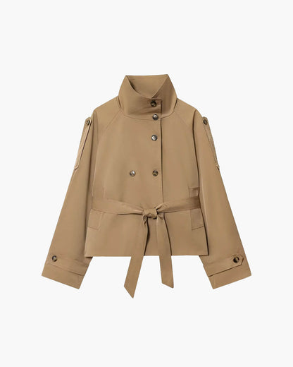 SOKYND Lisette Cropped Trench Coat Coats & JacketsRG1767625273838325068BeigeL