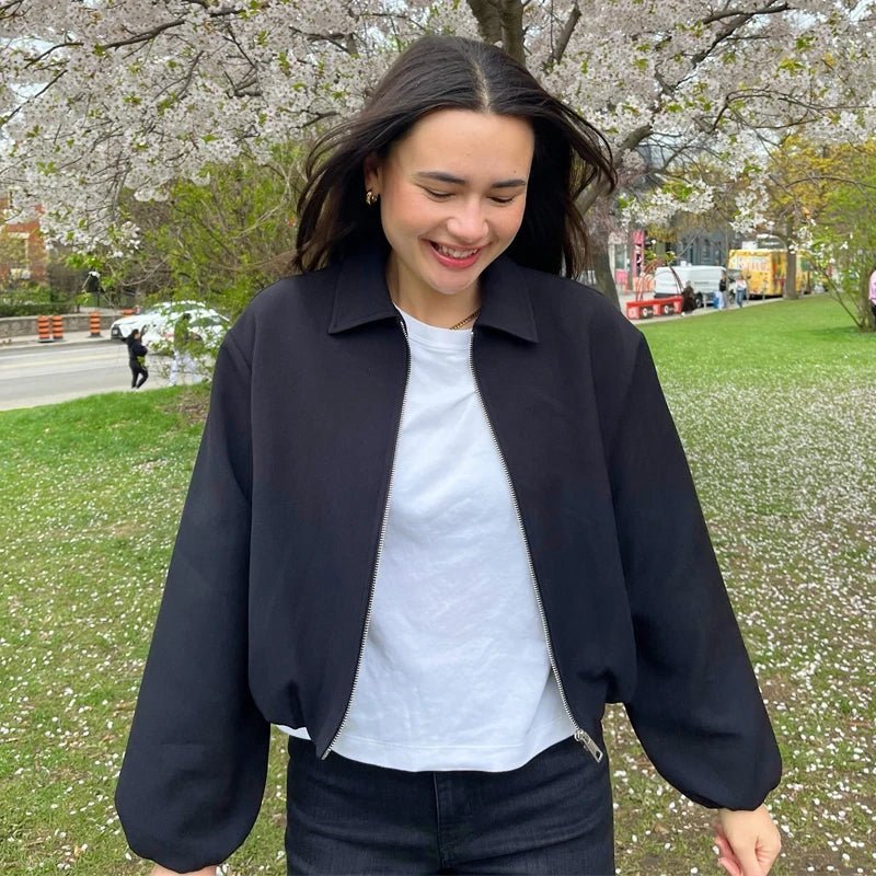 SOKYND Luana Puffed Bomber Jacket Coats & JacketsBlackXS
