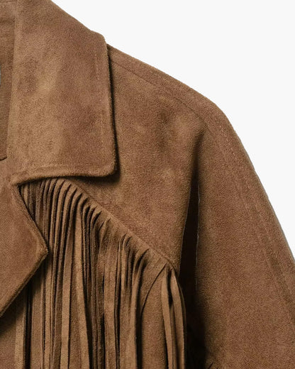 SOKYND Lucy Faux Suede Fringe Western Jacket JacketSOKYND-908375-BRO-XS-93847BrownXS