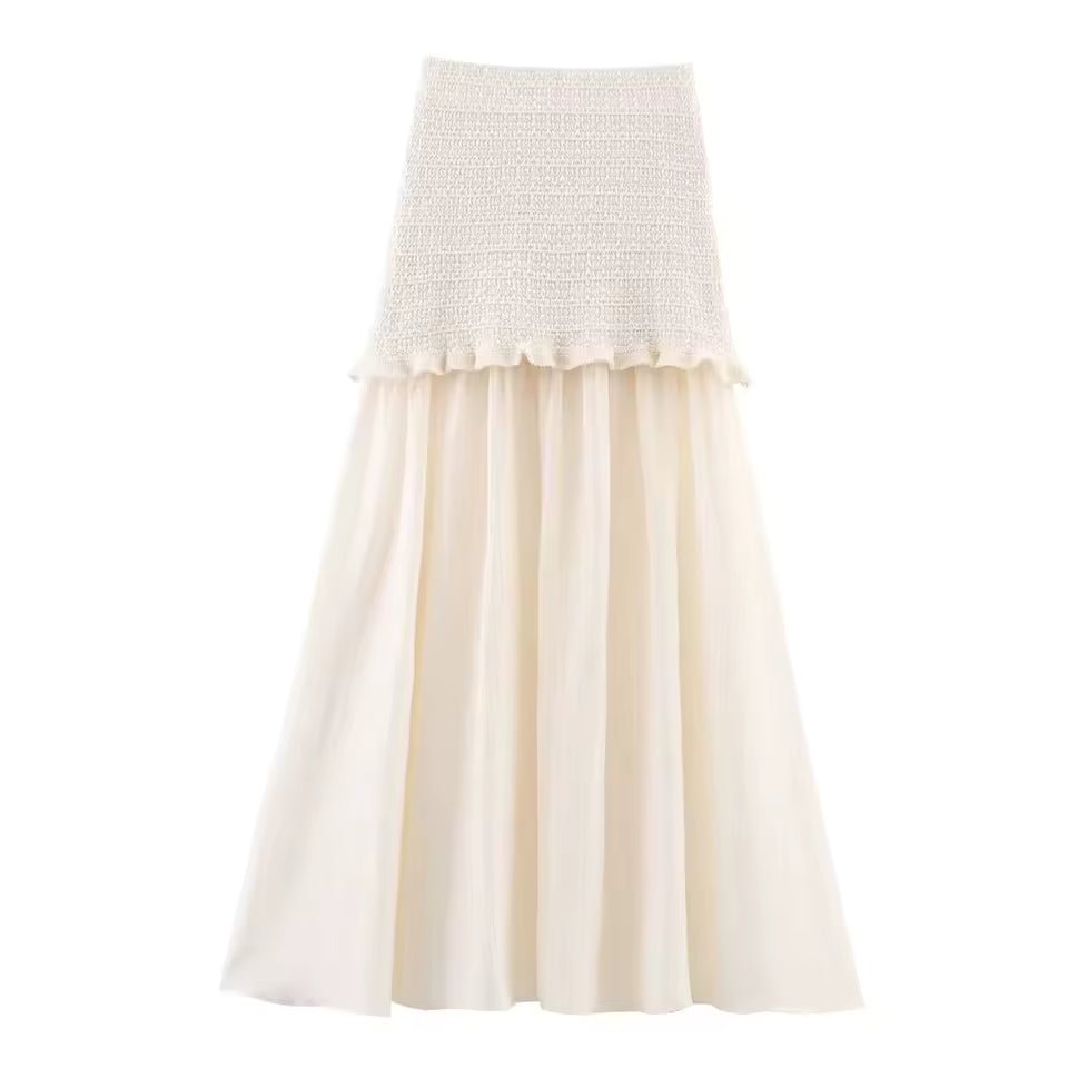 SOKYND Luella Knitted Tank Pleated Skirt Set Matching SetsBeige SkirtS