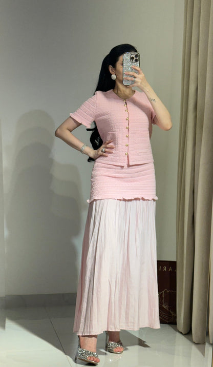 SOKYND Luella Knitted Tank Pleated Skirt Set Matching SetsSOKYND-910231-PIN-M-77111Pink SetM