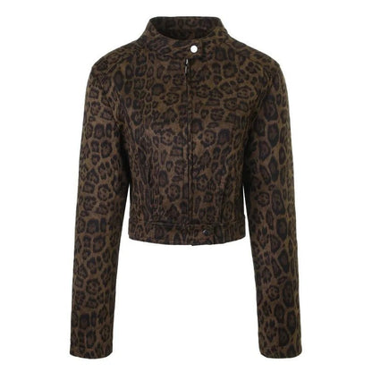 SOKYND Maria Coral Leopard Cropped Jacket JacketSOKYND-690327-XS-OS-65335XS
