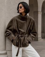 Veste Maria lacets en suédine