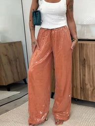 Pantalon large à sequins Valerie