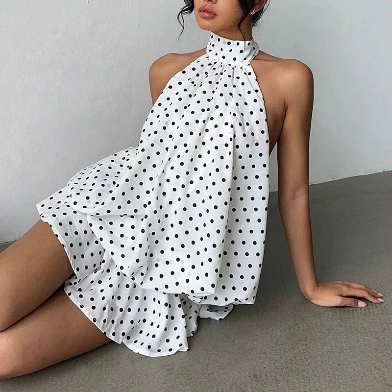 SOKYND Melisande Halter Backless Mini Dress DressesSOKYND-189463-WHI-S-92151WhiteS
