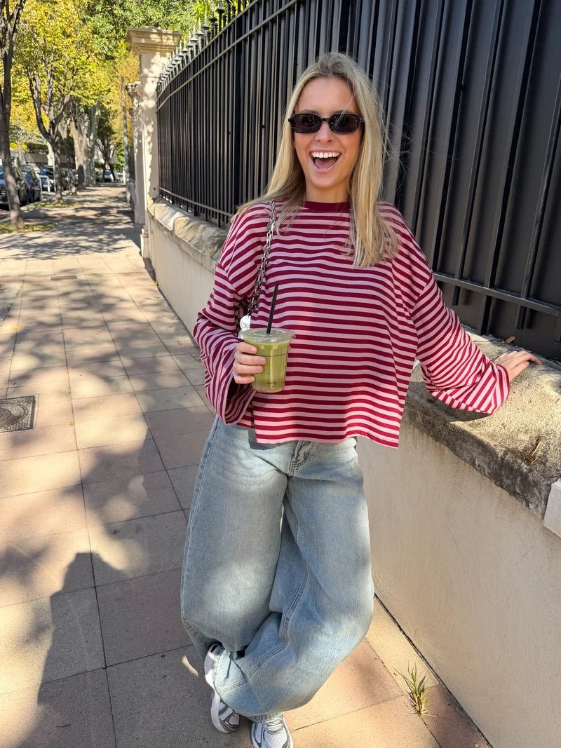 SOKYND Melissa Striped Oversized Knit Sweater SweaterSOKYND-358871-PIN-XS-25943PinkXS