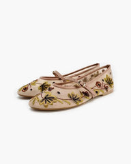 Mia Embroidered Ballet Flats