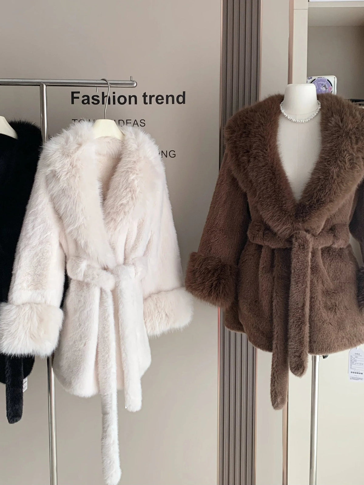 SOKYND Miriam Faux Fur Trim Coat CoatSOKYND-365143-BLA-S-19383BlackS