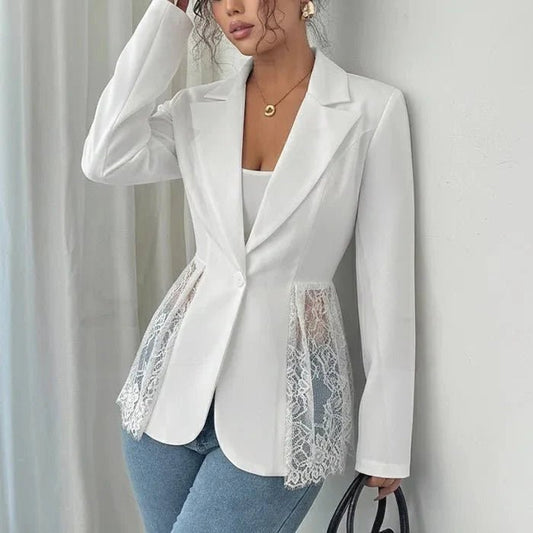 Nicole Lace Panel Tailored Blazer