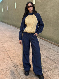 Survêtement nylon patchwork Nora