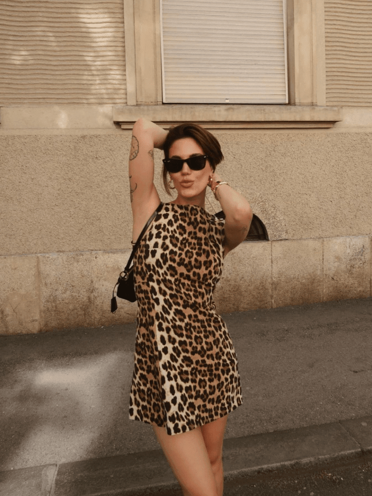 SOKYND Olivia Leopard Mini Dress DressSOKYND-583383-S-OS-93079S