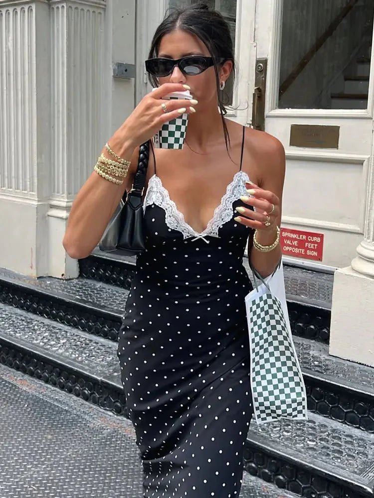 SOKYND Ophelia Lace Trim Polka Dot Dress DressesSOKYND-242071-WHI-S-09975WhiteS