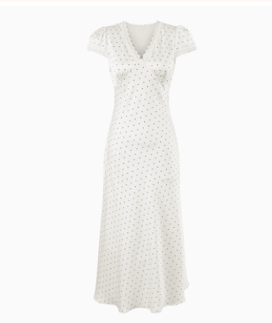 SOKYND Ora Printed Satin Midi Dress DressesEQ1772777205905896257White Polka DotsS