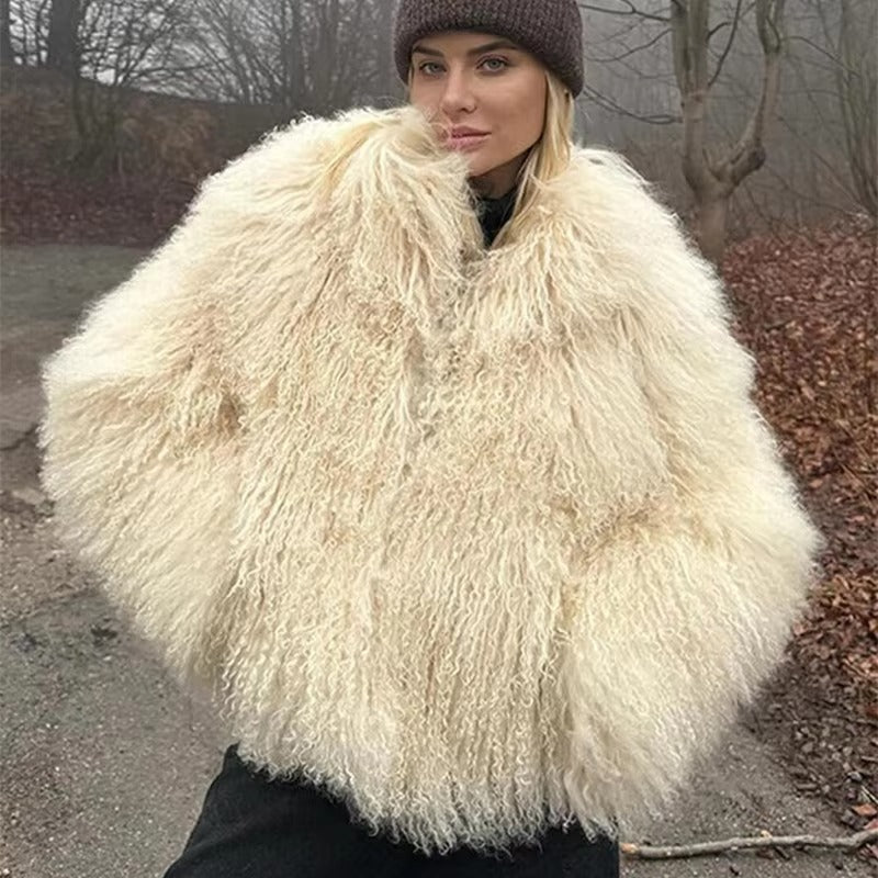 SOKYND Priscilla Fuzzy Faux Fur Coat Coats & JacketsXe1767356248754916283BeigeXS