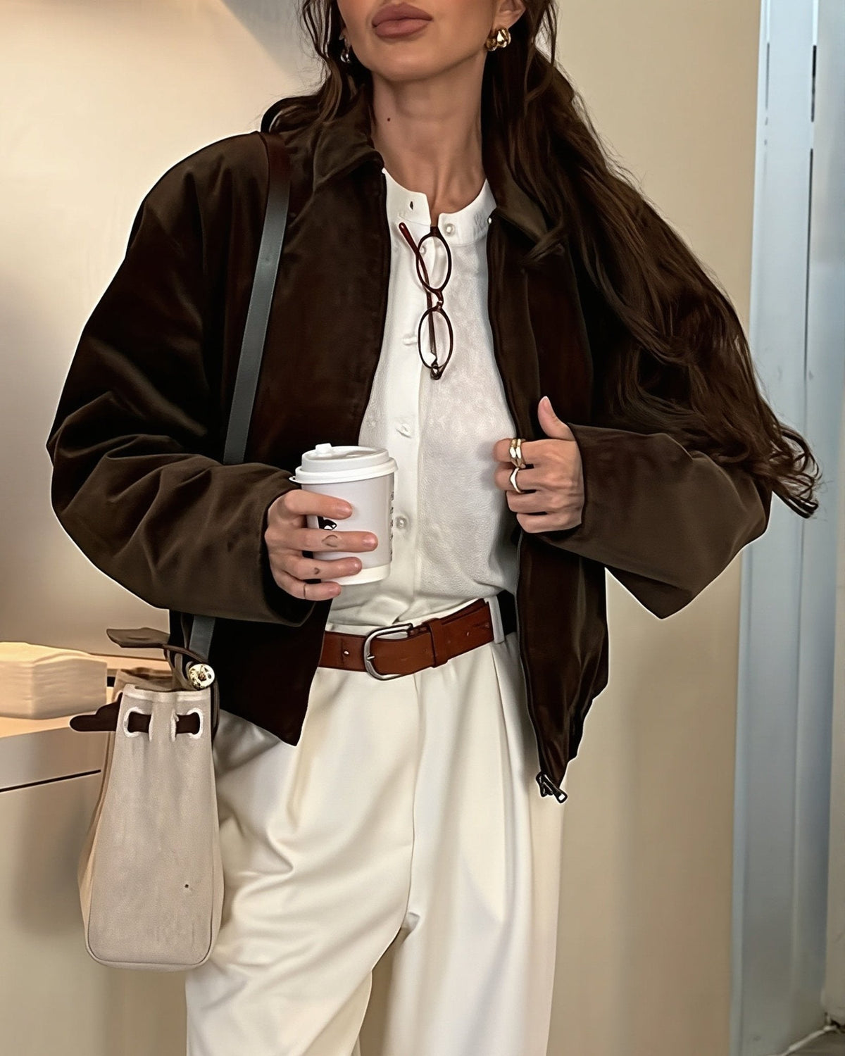 SOKYND Rachel Corduroy Bomber Jacket JacketSOKYND-748183-COF-L-58359Coffee BrownL