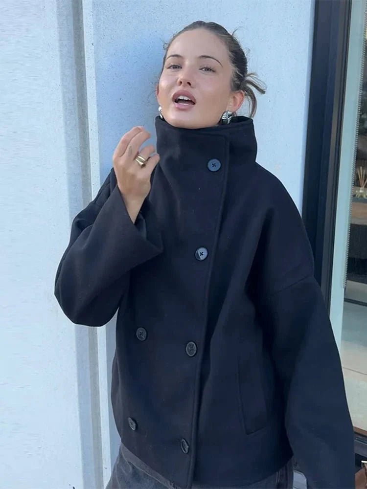 SOKYND Rikka Jacket with Stand Collar Coats & Jacketsmu1767356248735823732BlackS